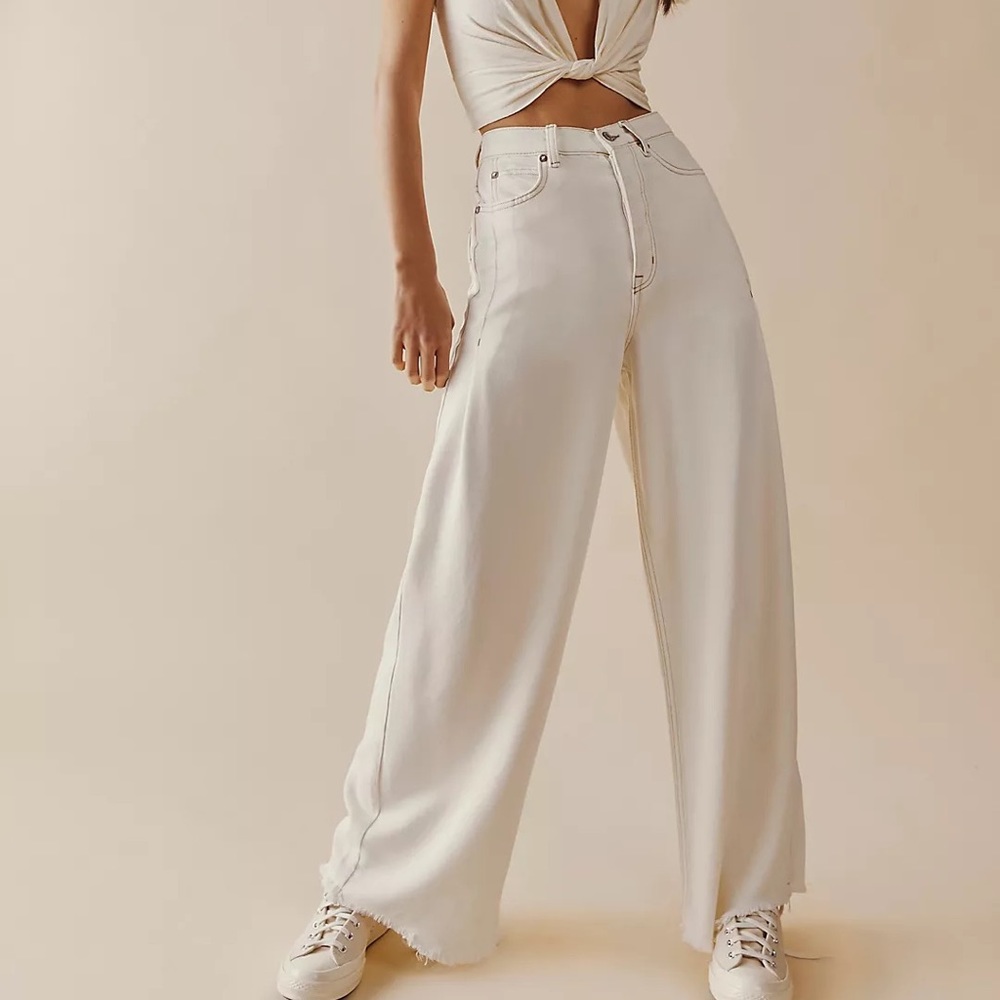 Free People Old West Slouchy Jeans 27 Warm White